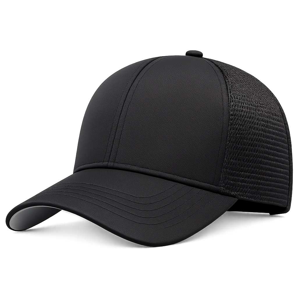 Schwarze Verstellbare Baseballkappe mit Mesh