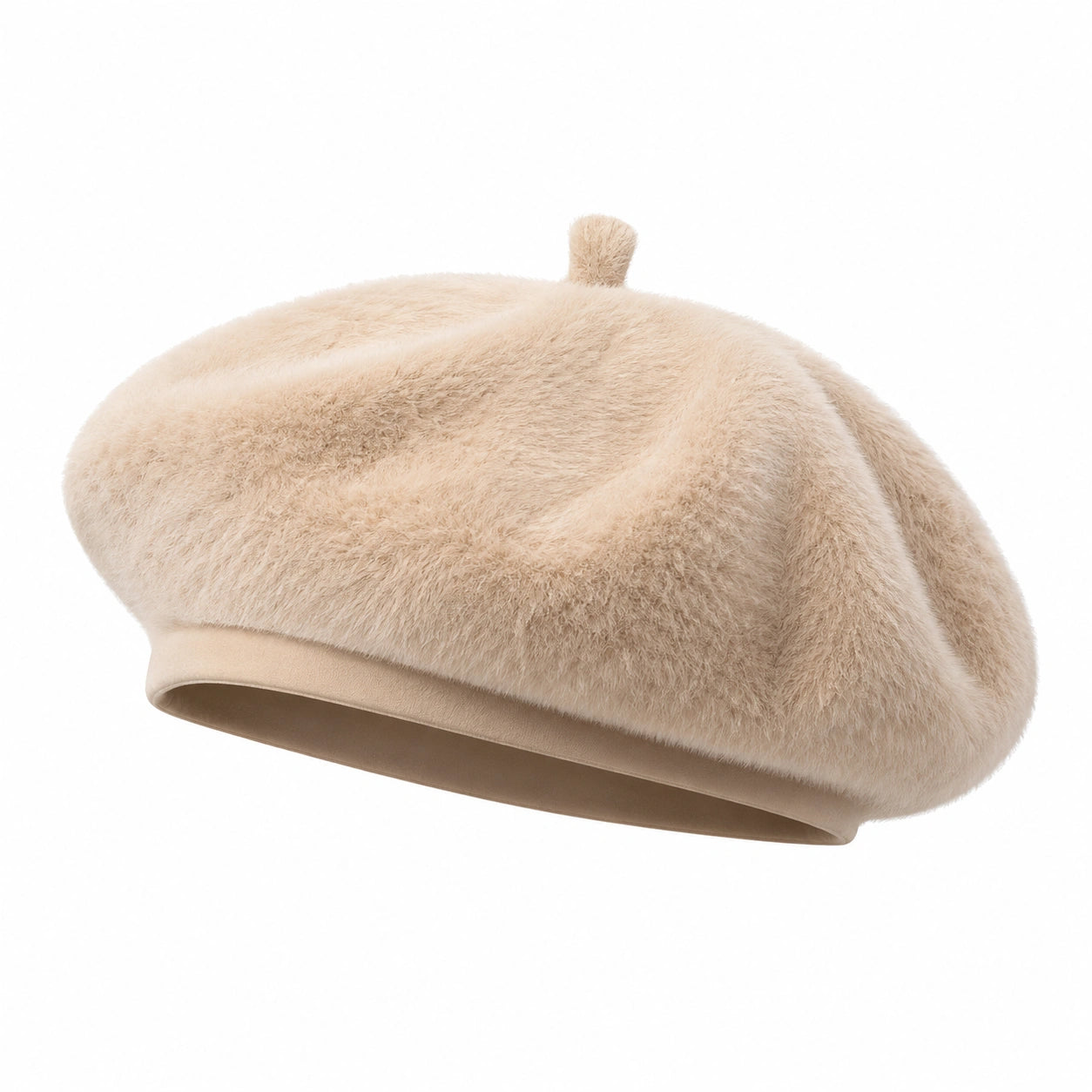 Elegante Damen Baskenmütze in Beige