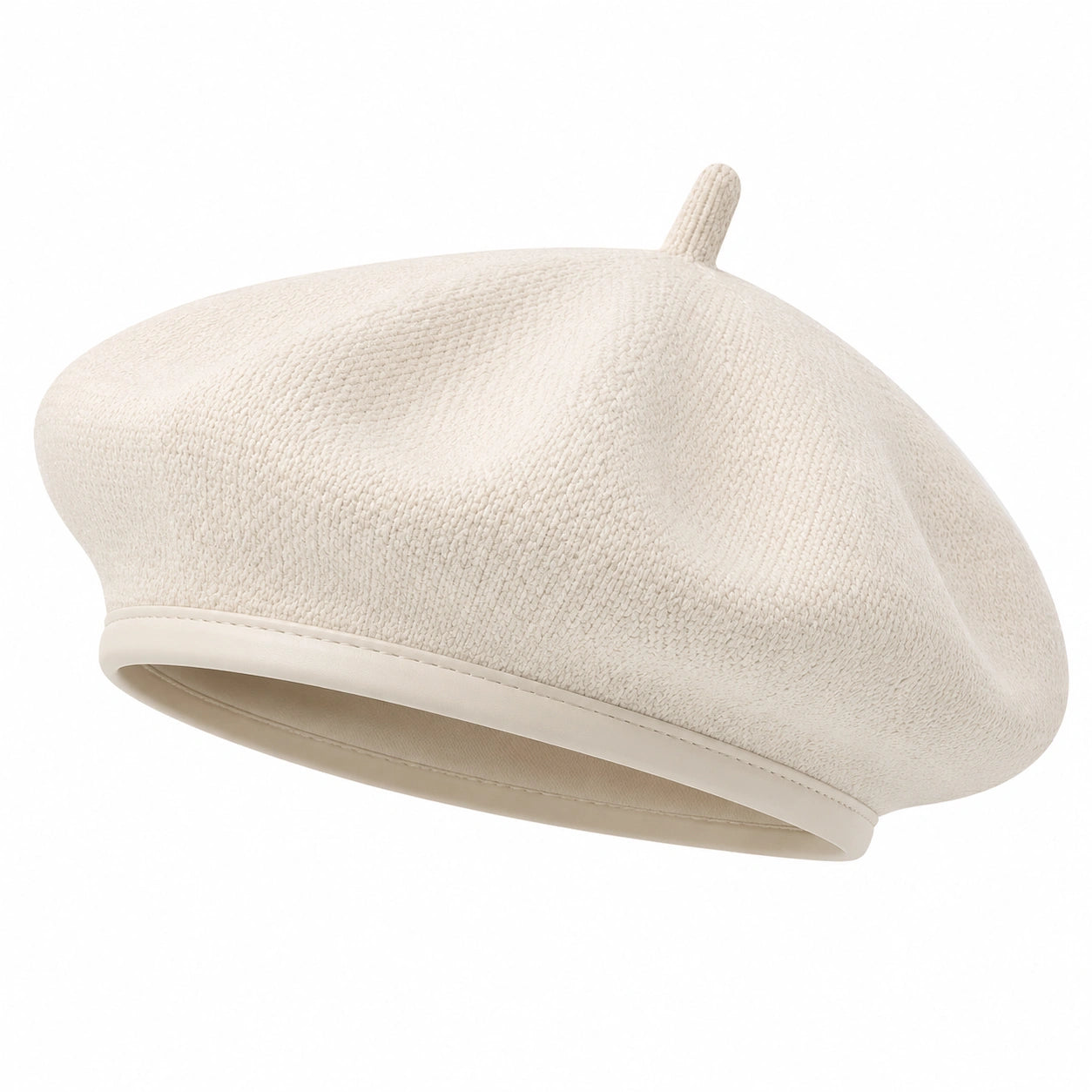 Beige Unisex Baskenmütze