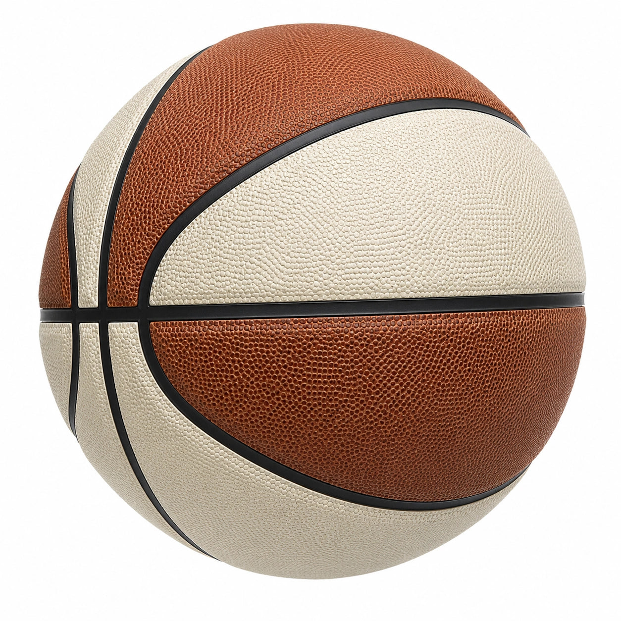 Basketball für Indoor und Outdoor, zweifarbig Braun/Weiß