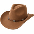 Klassischer Cowboyhut mit Lederriemen Braun