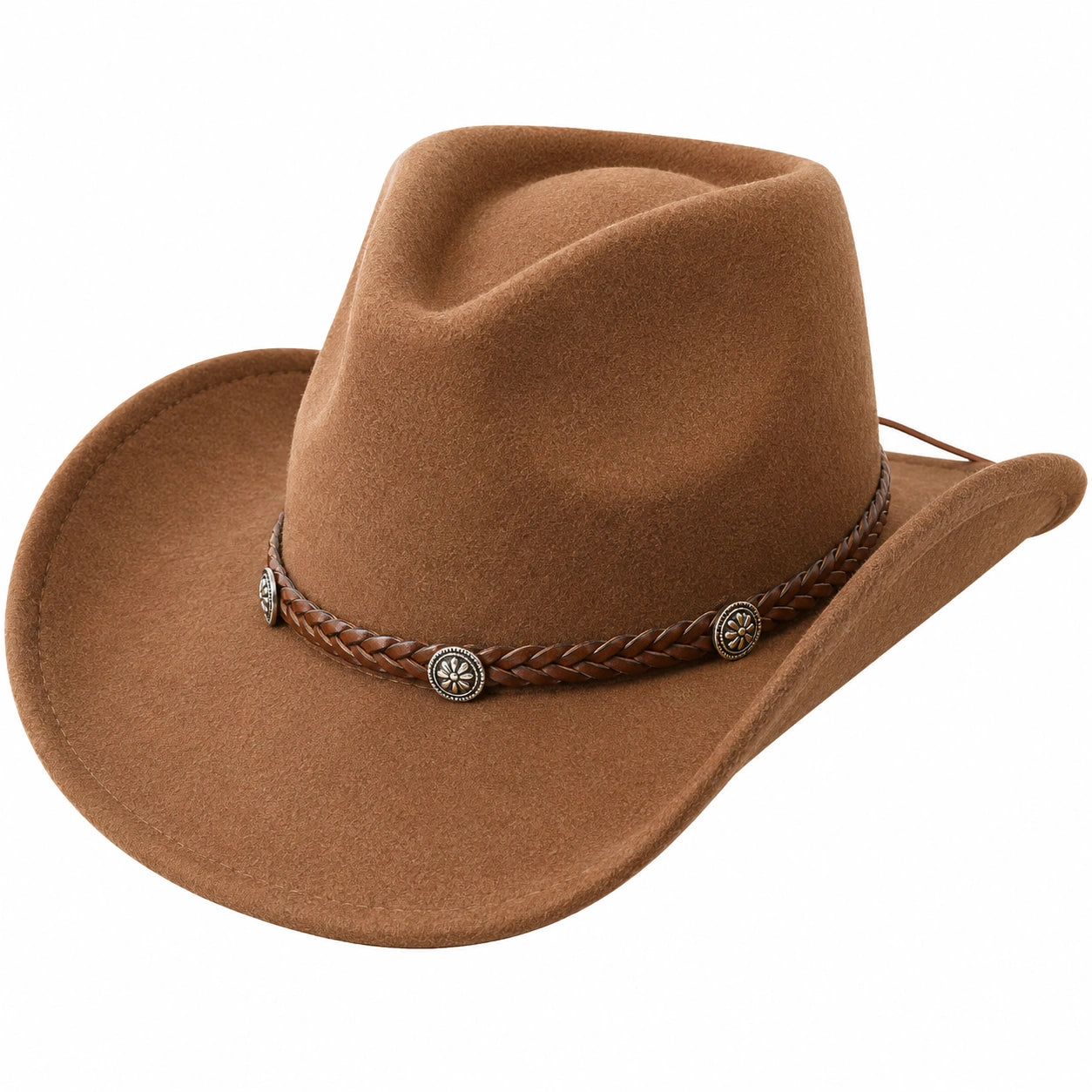 Klassischer Cowboyhut mit Lederriemen Braun