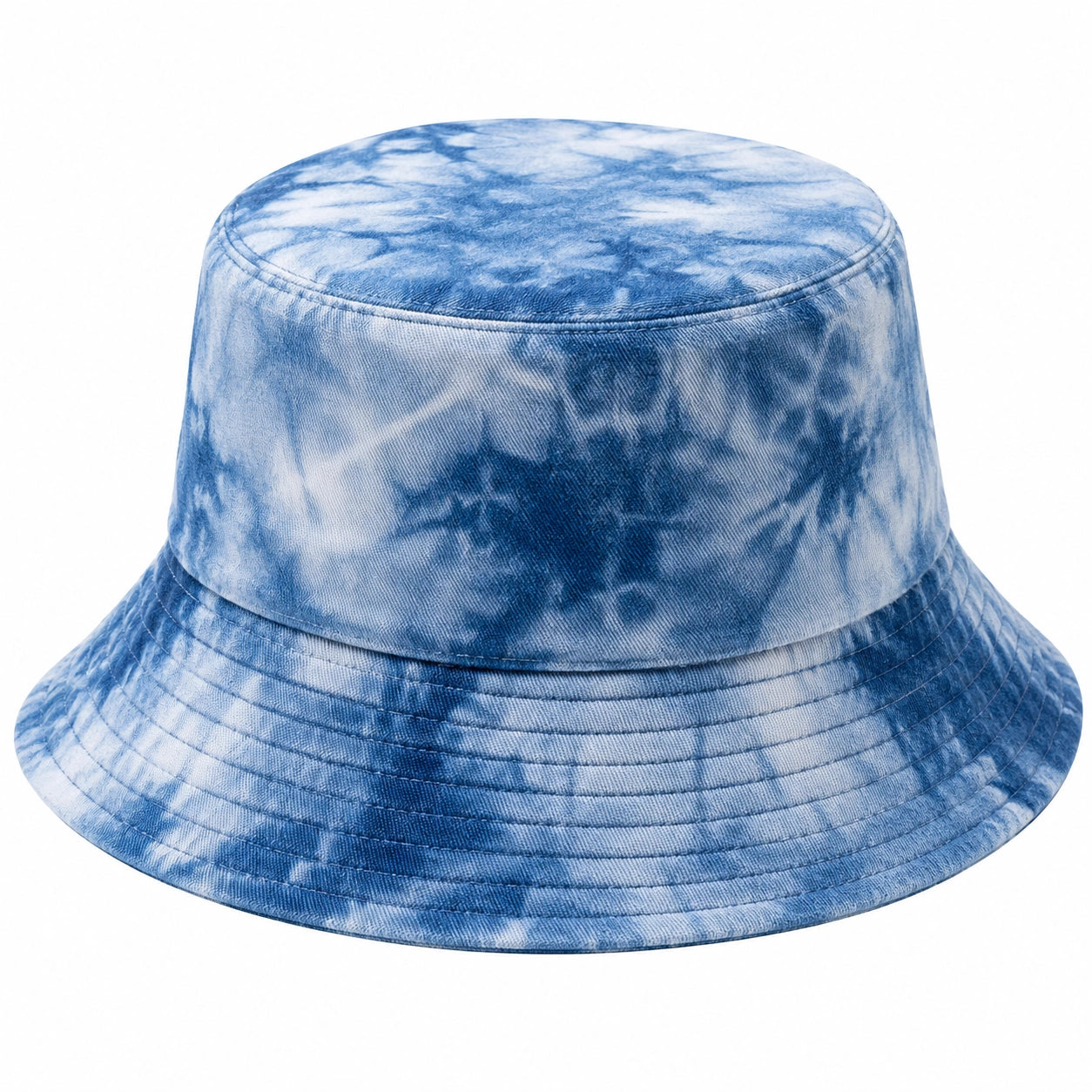 Unisex Fischerhut Batik Blau-Weiß