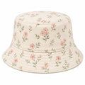 Damen Eimerhut mit Blumenmuster Beige