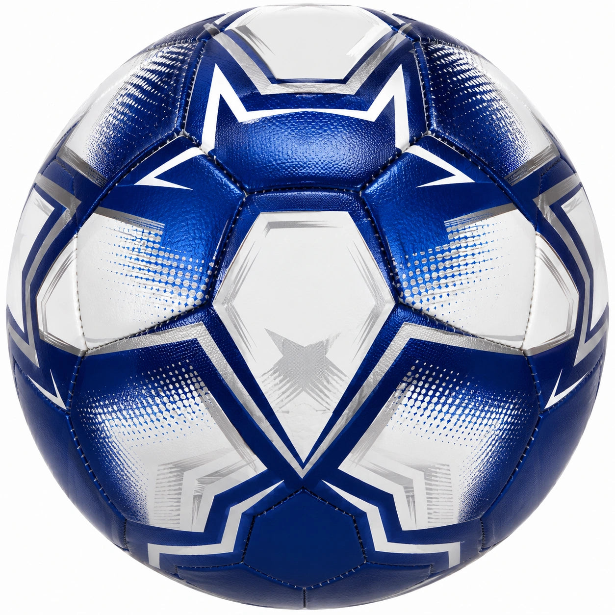 Trainingsfußball 32 Panels Blau/Silber