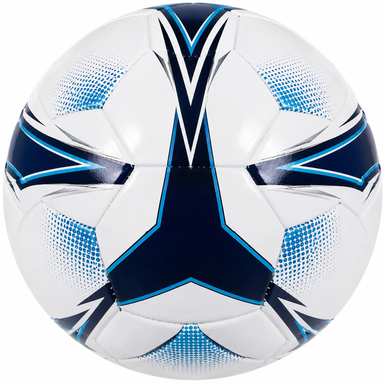 Fußball Größe 5 Weiß/Blau mit modernem Design