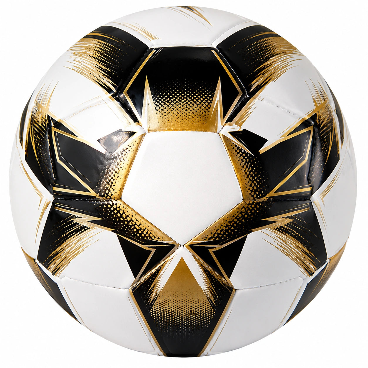 Fußball für Training und Freizeit, Größe 5, Weiß/Schwarz/Gold