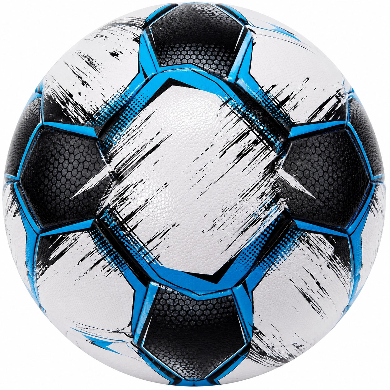 Fußball Größe 5 Weiß/Schwarz/Blau Design