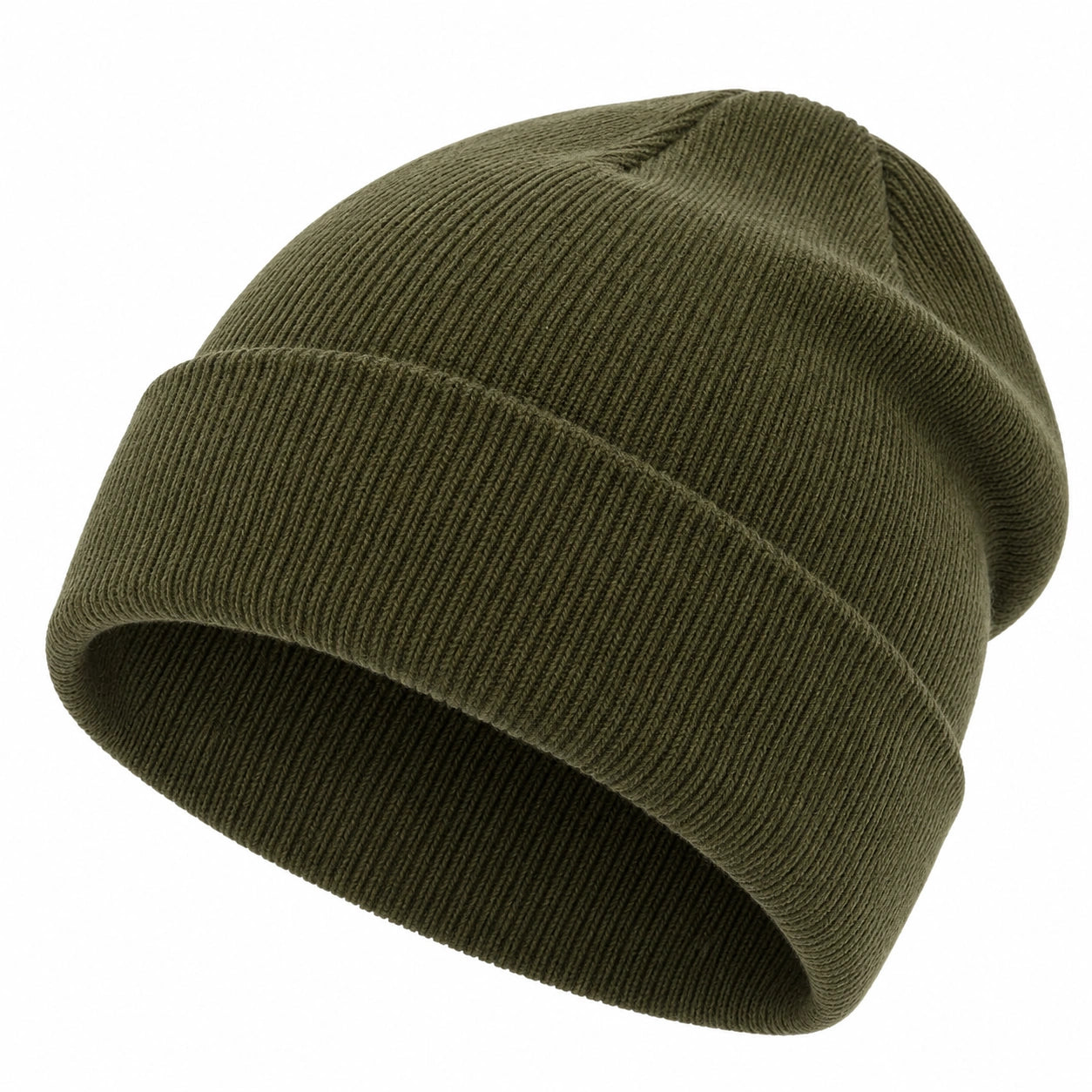 Unisex Winter-Strickmütze Olivgrün