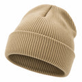 Unisex Rippstrick Beanie in Beige