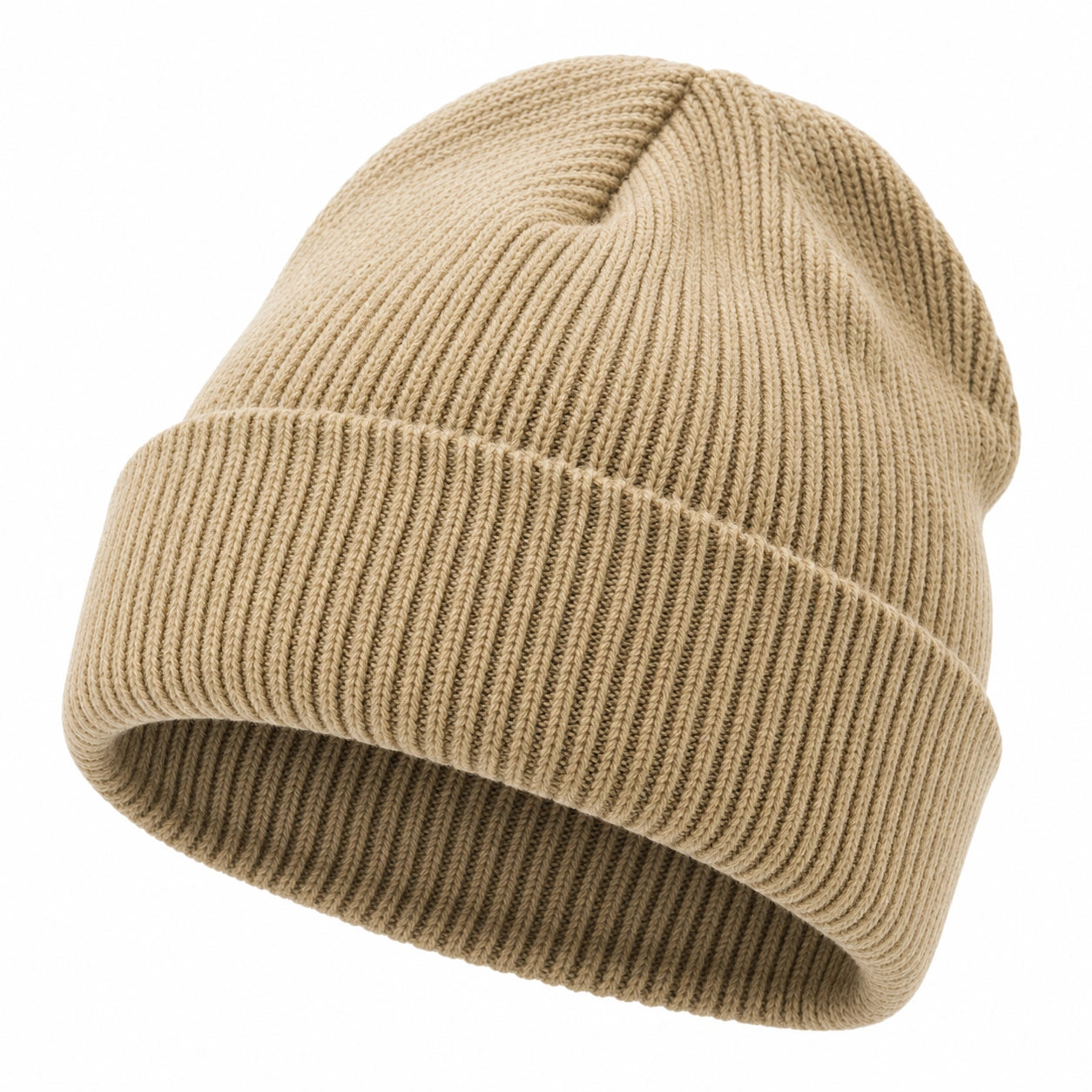 Unisex Rippstrick Beanie in Beige